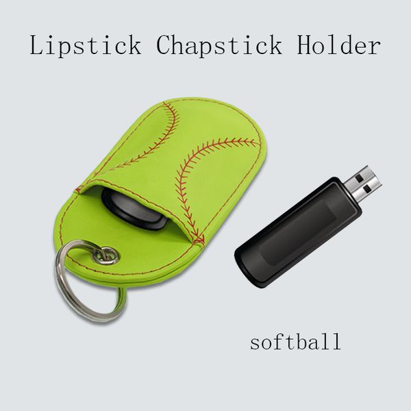 

wholesale blanks neoprene chapstick holder baseball softball printing lipstick cover sports style
