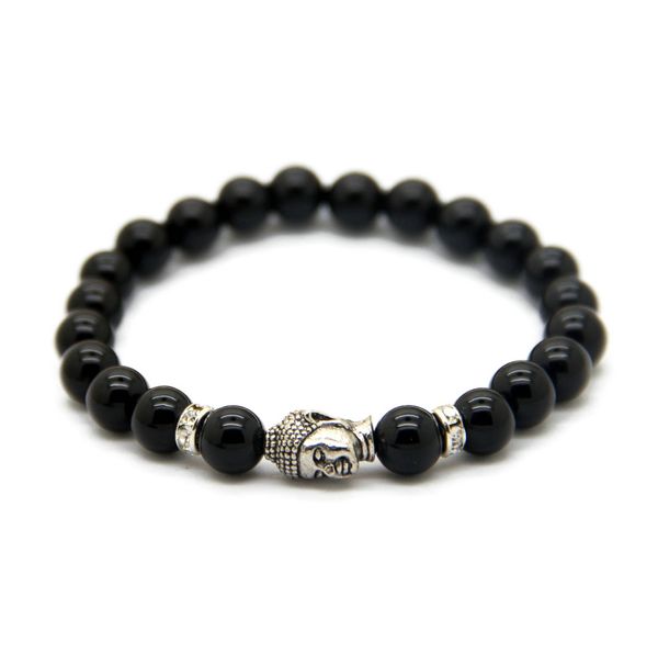 Pulseira de buda com contas masculinas, 10 peças inteiras, turquesa, preto, ônix, vermelho, veias de dragão, ágata, olho de tigre, semiprecioso, sto271l