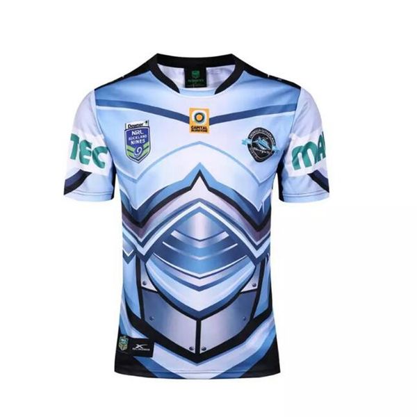 

2017 cronulla sharks rugby jerseys blue jerseys 2017 2018 polyster quality cronulla sharks rugby men shirts rugby jerseys ping, Black;gray