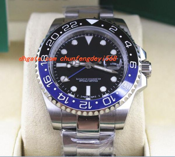 

fashion luxury watches ii black dial stainless steel mens watch 116710 automatic mens watch men's watch wristwatch, Slivery;brown
