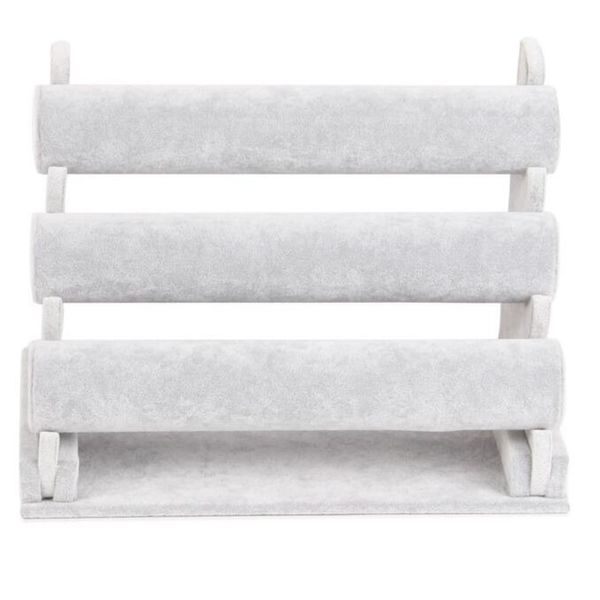 

1pcs new velvet three layers bracelet display stand watch bracelet hang rack jewelry jewelry display stand, Black;white