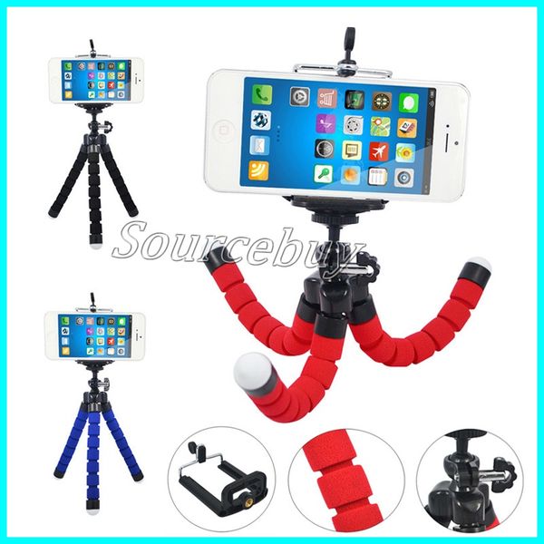 

Universal Stretch Adjustable Cell Phone Tripod Octopus Holder Stand with Clip Mount Adapter 360 Rotation for iPhone Smartphone Camera Tablet