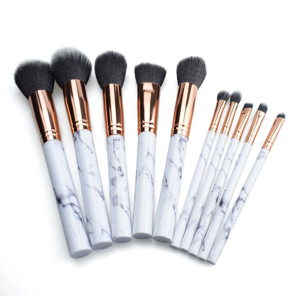 Escova de Maquiagem em mármore 10 pçs / set Marbling Pro Escovas sombra de olho Mármore Escova Multi função BB Creme Brusher Eyeline cosméticos ferramenta DHL navio