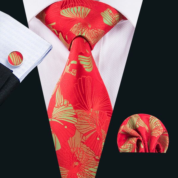 

red silk tie dropship wedding tie handkerchief cufflinks set necktie for business party gift n-1636, Black;blue