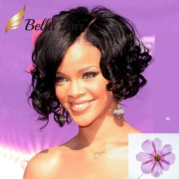 Rihanna Medium Loose Water Wave Curly Human Hair Lace Front Wig