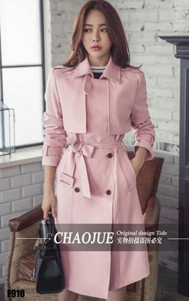 

women in the spring and autumn boutique temperament trench coat of cultivate one's morality show thin long big yards / s-4xl, Black