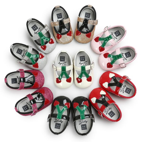 

7 colour baby girl fashion princess shoes soft sole pu leather first walker shoes children newborn maccasions buckle strap shoes a01