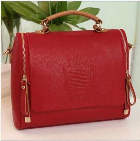 

2018 vintage crown shoulder messenger tote satchel bags leather handbag