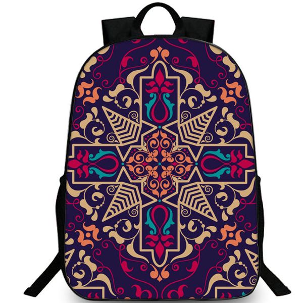 Flower Decorate Backpack Noble Cross Daypack Palace Design Boys