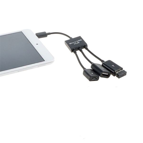 3 In 1 Micro USB Power Lade OTG Hub Kabel Adapter Konverter Extender Für Mobiltelefone Für Samsung Galaxy 50pcs