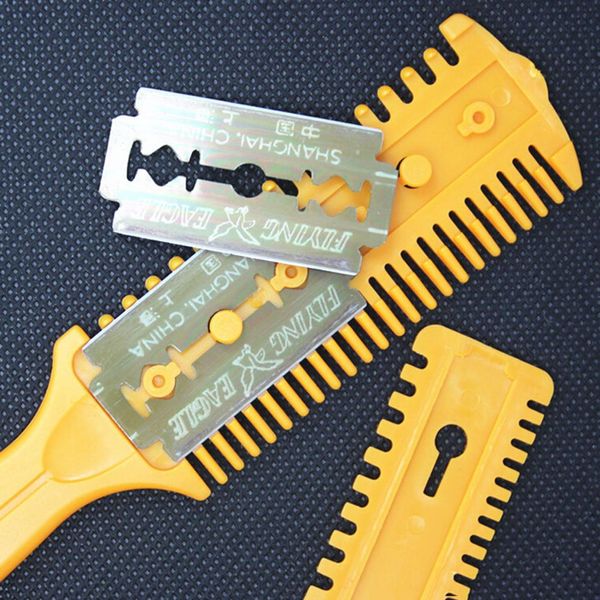 Wholesale- 1 Pc Barber Scissor Hair Cut Styling Razor Magic Blade Comb Hairdressing Tool Kit Hair Scissors