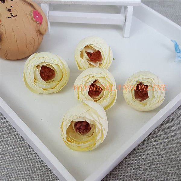 

100pcs 3.5cm fabric artificial little tea rose silk flowers head diy accessories flowers apparel hat flower decoration