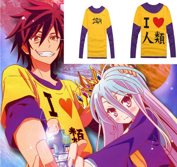 

disboard game no sora shiro cosplay t-shirt love costumes t-shirt life humans i wholesale-no humans uhilc, Black