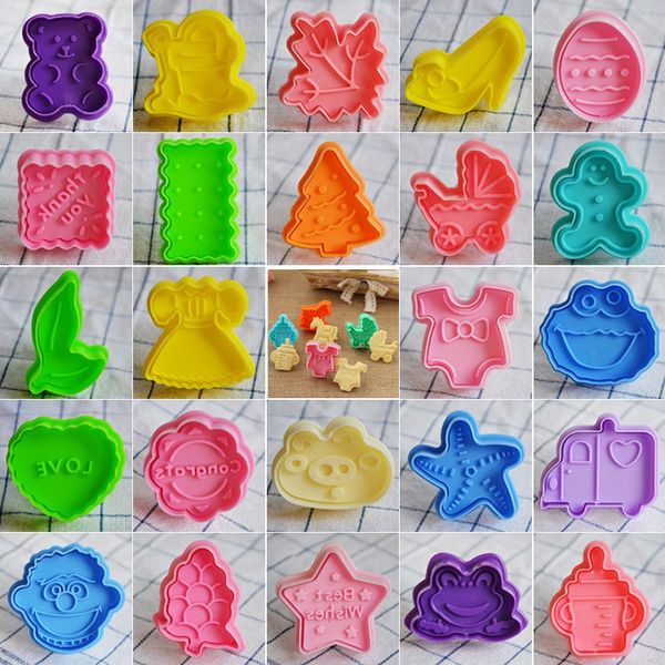 

40 styles 3d plastic cookies cutter cartoon cake sugarcraft baking moulds biscuit cookie cutter mold cake decorating tools ic696