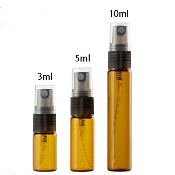 

3ml 5ml 10ml empty amber spray bottle essential oil bottle glass brown spray bottles fast shipping f20172167