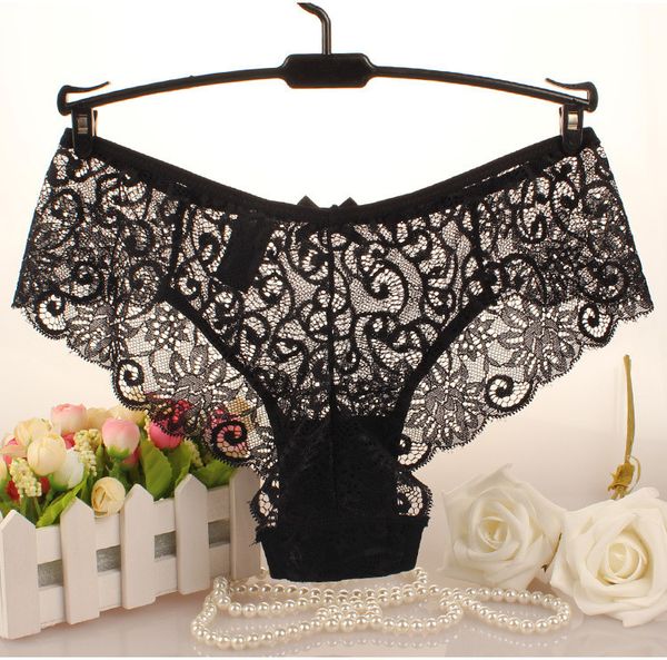 

size women full lace panties bowknot exotic transparent mid rise , briefs s-xl intimates underwear summer european size atjig