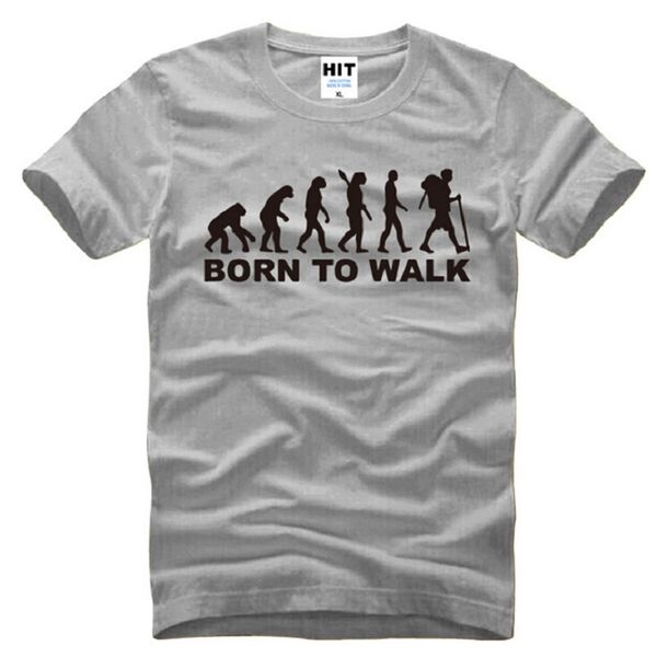 

new summer fashion born to walk evolution t shirt men short sleeve fashion cotton cool evolution t-shirt sport, White;black
