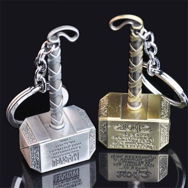 

movie key ring моды брелки аксессуар металлическая thor молот тип металла keychain для avengers mjolnir рисунок dhl free halloween подарка, Slivery;golden
