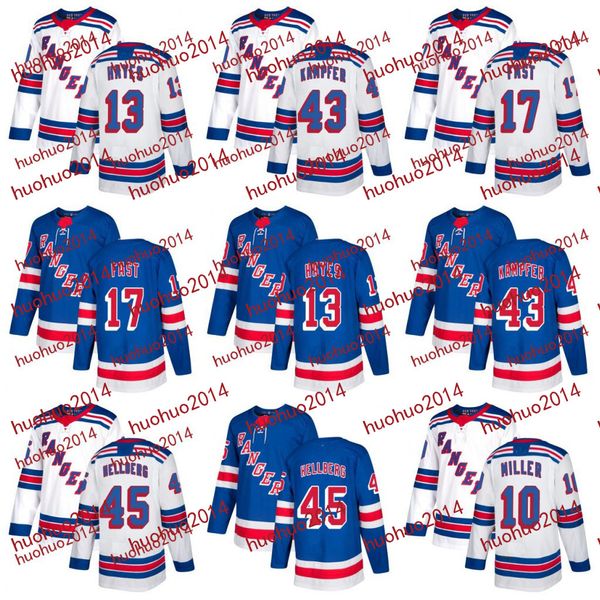 

100th 2017-2018 Season New Rangers 19 Jesper Fast 13 Kevin Hayes 17 Jesper Fast 43 Steven Kampfer 45 Magnus Hellberg Hockey Jerseys