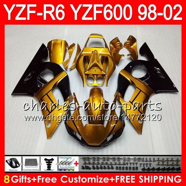 

8Gifts 23Color для Yamaha YZF600 и YZF R6 в YZFR6 98 99 00 01 02 54HM21 золото черный YZF 600 и YZF-R600 о и YZF-R6 в 1998 1999