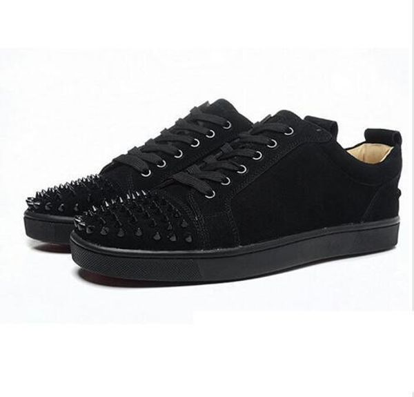 

лидирующий на заказ металлических шипованных шипов ботинки новые для мужчин и женщин с низкими кроссовок с мягким дном, открытого размером з, Black