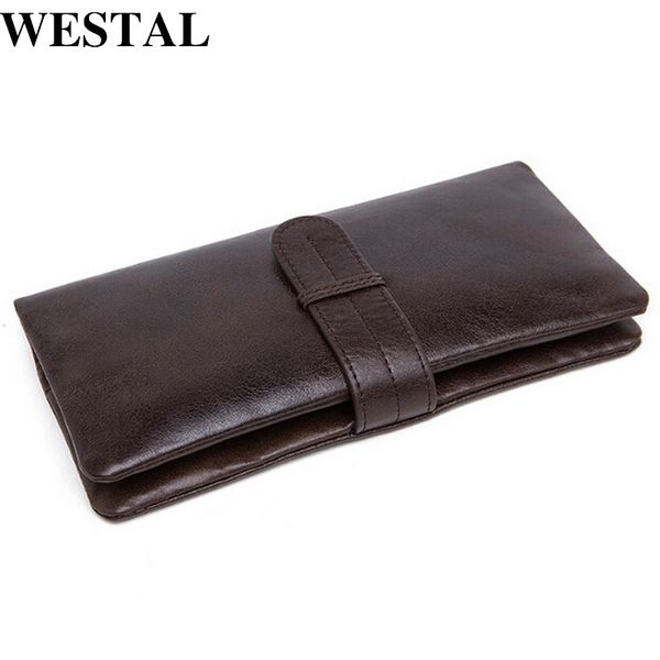 

wholesale- westal genuine leather men wallets leather fashion man long wallet men's coin purse male casual clutch bag hand bag wallet 6, Red;black