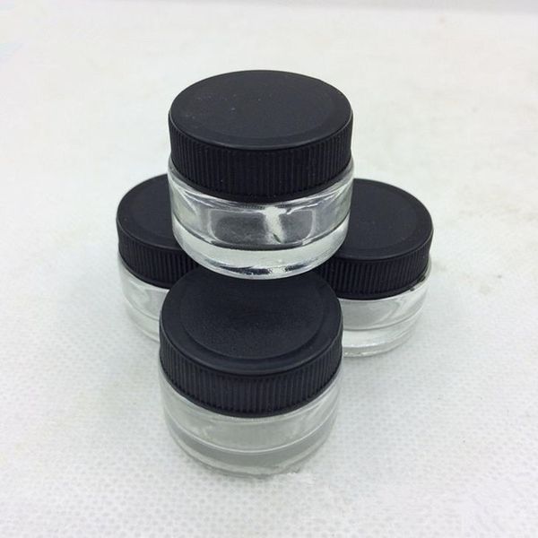 5 ML transparente recipiente de vidro temperado inquebrável jarra bho dab cera óleo concentrado frasco de vidro para cera dab bho armazenamento de cosméticos