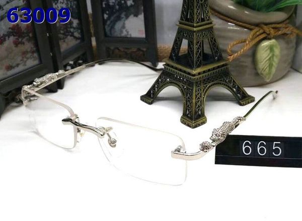 

2018 brand buffalo retro white sunglasses horn glasses frame rimless silver metal gold half frame designer eyeglasses dhuwk, White;black