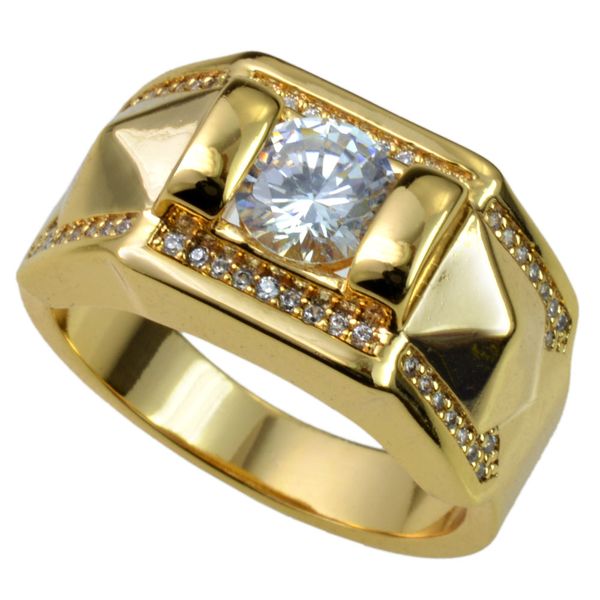 

new men 18k gold filled austrian crystals size 8-15 ring jewelry r245, Silver