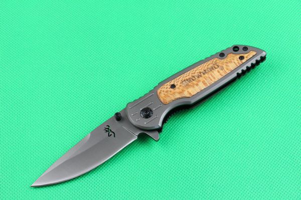 Browning X38 Titanium Coltello pieghevole tattico 440C 57HRC Manico in legno Flipper Caccia da campeggio Sopravvivenza Coltello tascabile Utilità Strumenti EDC