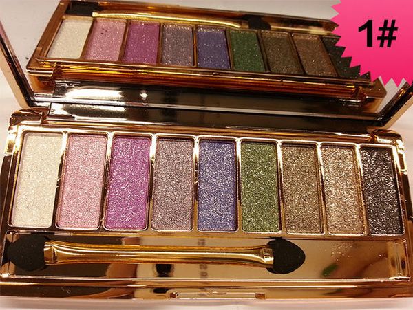 

wholesale-9 colors shimmer eyeshadow eye shadow palette & makeup cosmetic brush set party cocktail wedding long lasting 8tt8