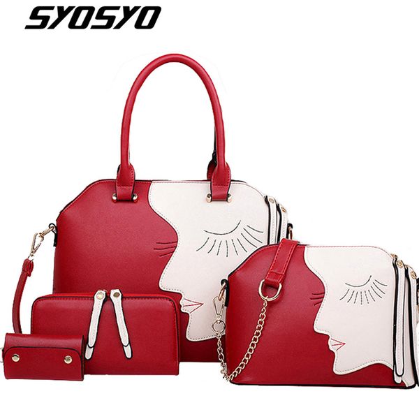 

wholesale- famous leather bag designer women handbag + women messenger bag + purse + key bag 4 pieces set handbag set lm2463s