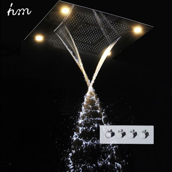 2019 Hm Large Rain Shower Set Waterfall Remote Control Led