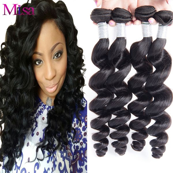 

wholesale-peruvian virgin hair loose wave 4 bundles hair extension unprocessed 7a peruvian loose wave virgin hair human hair weave, Black;brown