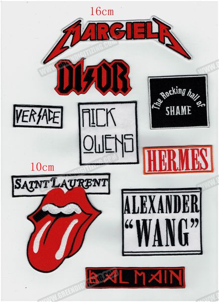 

new mixed 9pcs lots appliques diy punk embroidered iron on patch for jackets vest jeans rock and roll music patch ing, Black