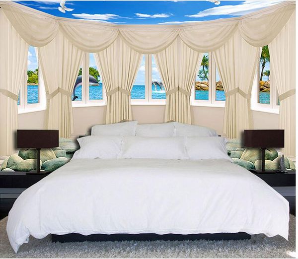 

classic 3d european style fresh sea background mural wallpaper 3d wall papers for tv backdrop