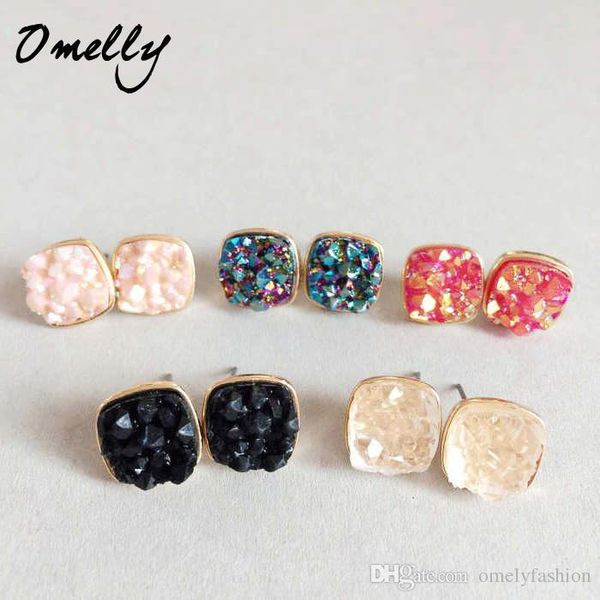 

Kendran Earrings Vintage Square Quart Stone Earrings Stud Jewelry Hot Selling Scott Earrings for Women Party Omelly