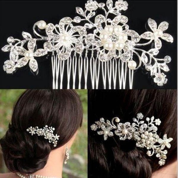 Brand New Girls Hair Combs With Crystal Flower Party Wedding Hair