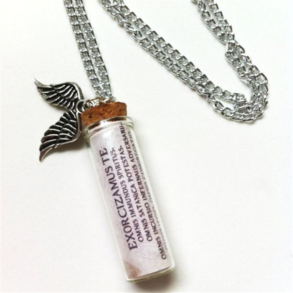 

12pcs последний сверхъестественное ожерелье заклинания экзорцизма, Silver