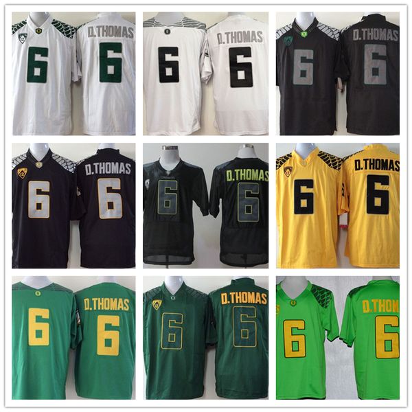 

NCAA Oregon Ducks College Green Yellow Black White 6 D.Thomas Anthony Thomas Football Jerseys De'Anthony Wholesale Price
