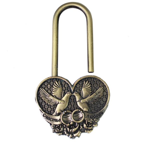 

wholesale- russian culture.one time lock.love bird pattern lock for wedding.wedding lock without key."the happiness of love" souve