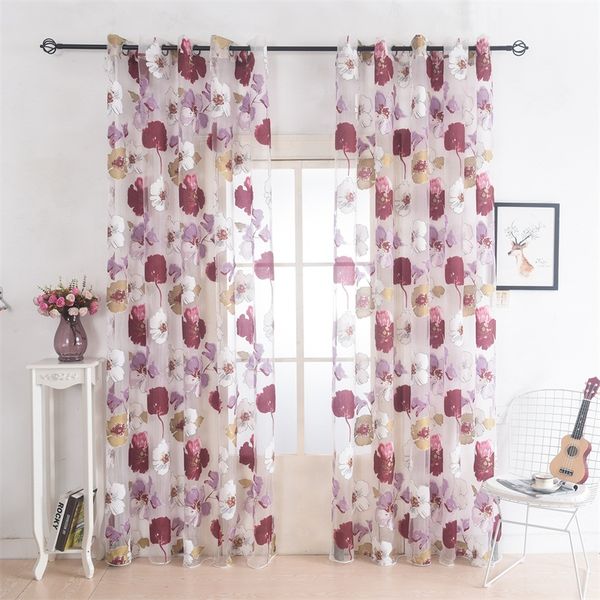 Norne Drapes Grommet Sheer Curtains Window Panel For Living Room