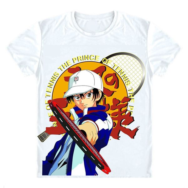 

anime shirt the prince of tennis t-shirts multi-style short tenni-pri ryoma echizen kunimitsu tezuka cosplay motivs shirts tee-style122-no10, White;black