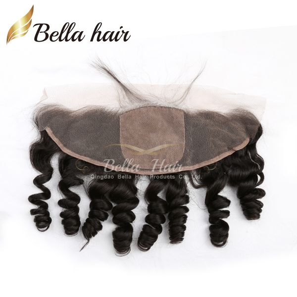 

13x4 loose wave lace frontal closure with 4x4 silk base brazilian hair extensions hair pieces julienchina durable 3 layers, Black;brown