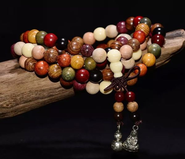 

Fa hion 108 colorful buddha beaded trand wood buddhi t prayer bead tibet bracelet mala bangle wri t ornament tibet jewelery hipping