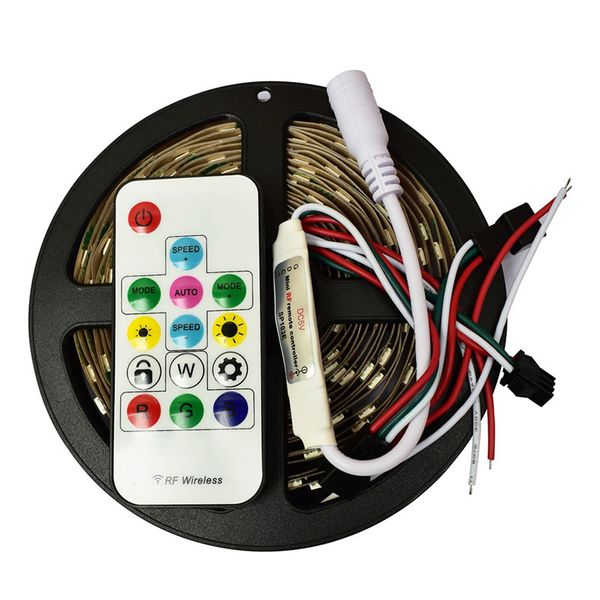 

ws 2812 led strip lights smd5050 chip dc5v working voltage corolful rgb no waterproof ip20 long 5m width 10mm flexible
