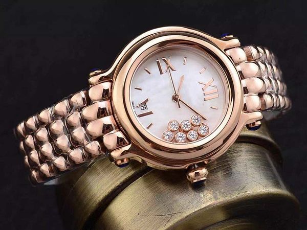 

Luxury Brand Jewel Womens watch 18k rose gold 36 mm polished bezel white mother-of-pearl dial elegant Lady watches