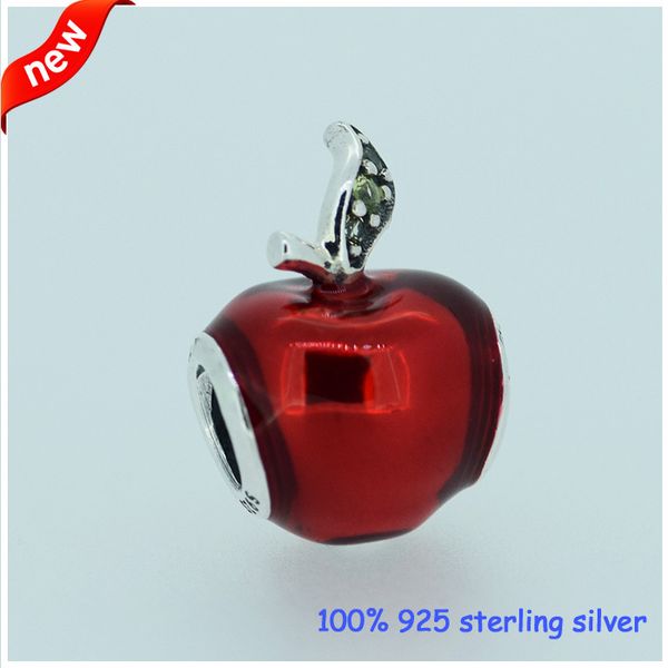 

Подходит Pandora браслеты Белоснежка Яблоко серебряные бусины с красной эмалью новы