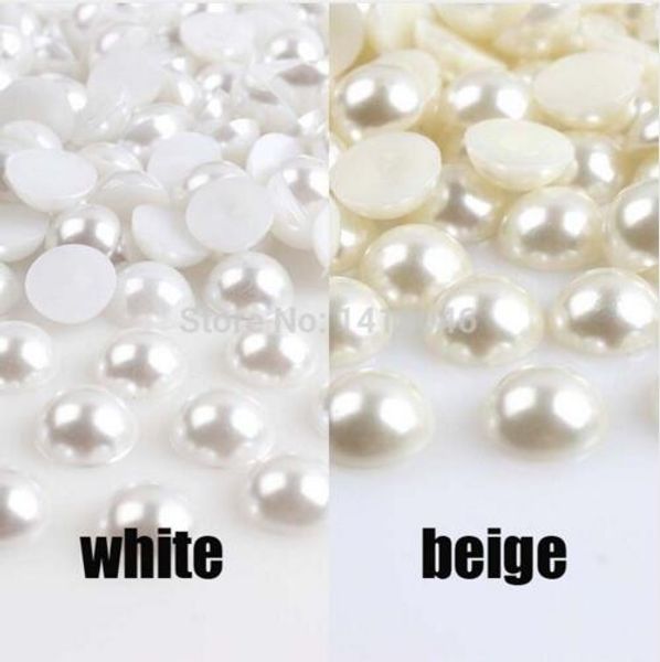 

3/4/6/8/10/12mm white/beige half round pearl flatback cabochons beads for scrapbook craft 3mm abs bmzzb03m, Black