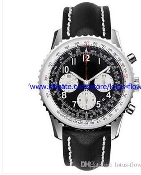 

Luxury with box Sapphire Mens Watch Stainless steel Men's Wrist Watches 44mm Black Dial Chronograph AB012012-BB01